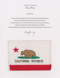 Lot #8348 John Young's Apollo 16 Flown California State Flag