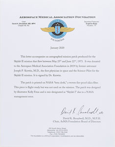 Lot #8534 Joe Kerwin Signed Skylab II Beta Cloth Insignia - Image 2