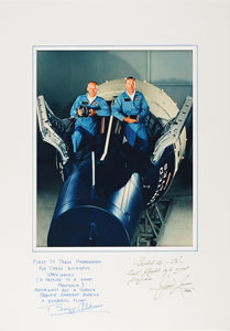 Lot #8060 Buzz Aldrin and James Lovell Signed Photograph