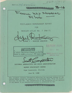 Lot #8054 Gene Kranz's Signed Mercury Postlaunch Report
