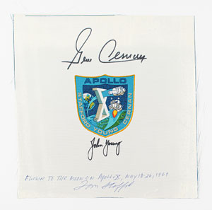 Lot #8154  Apollo 10 Crew-Signed Flown Beta Cloth