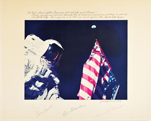 Lot #8357  Apollo 17 Signed Photograph