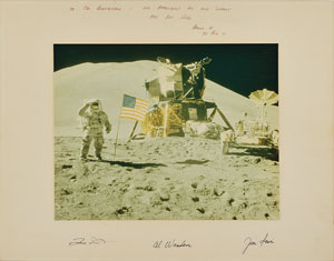 Lot #8486  Apollo 15 Signed Photograph - Image 1
