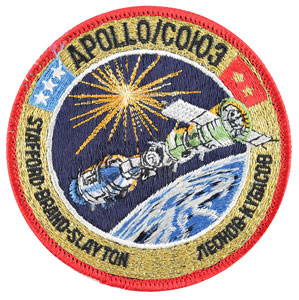 Lot #8548 Deke Slayton's Apollo-Soyuz Crew Patch and Beta Cloth Patch