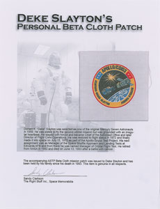 Lot #8548 Deke Slayton's Apollo-Soyuz Crew Patch and Beta Cloth Patch - Image 4