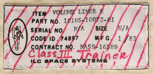 Lot #8665  Space Shuttle Volume Liner E - Image 3
