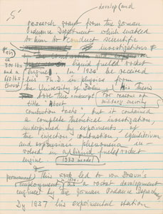 Lot #8372 Wernher von Braun Handwritten Manuscript - Image 6
