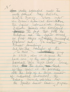 Lot #8372 Wernher von Braun Handwritten Manuscript - Image 9