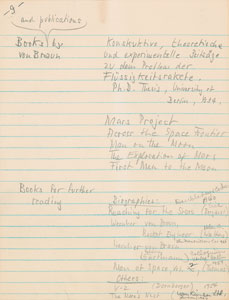Lot #8372 Wernher von Braun Handwritten Manuscript - Image 10