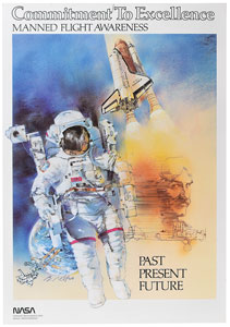 Lot #2406  Space Shuttle Manned Flight Awareness Poster - Image 1