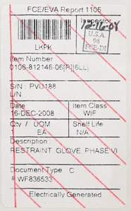 Lot #8652  Space Shuttle Phase VI Glove Restraint - Image 6