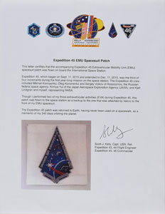 Lot #8592 Scott Kelly's Flown Expedition 45 EMU Patch - Image 2