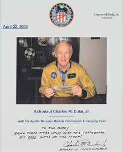 Lot #8346 Charlie Duke's Apollo 16 Lunar Flown Toothbrush - Image 3