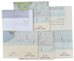 Lot #8615  Space Shuttle Group of (6) Mission and Plotting Charts - Image 1
