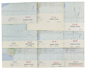 Lot #8616  Space Shuttle Group of (9) Mission and Groundtracking Charts - Image 1