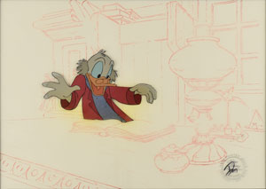 Lot #691 Scrooge McDuck production cel from Mickey's Christmas Carol