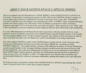 Lot #587  Gemini Spacecraft - Image 4