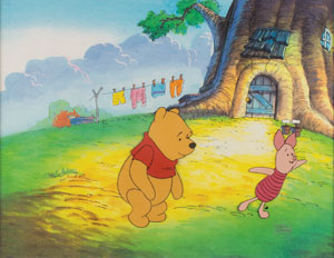Lot #665 Winnie the Pooh and Piglet production cel from The New Adventures of Winnie the Pooh