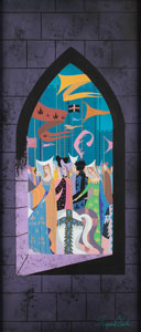 Lot #668 Eyvind Earle concept painting of Castle Parade  from Sleeping Beauty