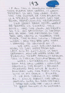 Lot #9245 Dee Dee Ramone Handwritten Manuscript - Image 2