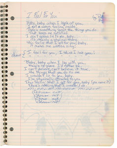 Lot #9285  Prince's Handwritten Lyrics and Sketch Notebook - Image 2