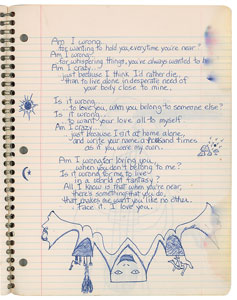 Lot #9285  Prince's Handwritten Lyrics and Sketch Notebook - Image 3