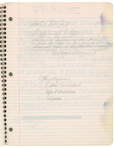Lot #9285  Prince's Handwritten Lyrics and Sketch Notebook - Image 5