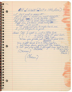 Lot #9285  Prince's Handwritten Lyrics and Sketch Notebook - Image 8