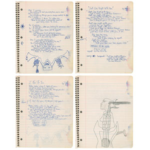 Lot #9285  Prince's Handwritten Lyrics and Sketch Notebook - Image 9