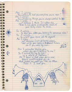 Lot #9285  Prince's Handwritten Lyrics and Sketch Notebook - Image 10