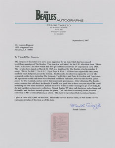Lot #9002  Beatles Signed Call Sheet - Image 3