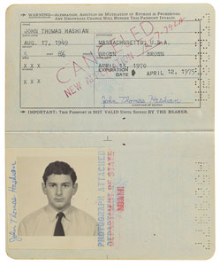 Lot #9174  Boston: Sib Hashian's Passport - Image 1