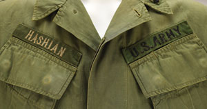 Lot #9168  Boston: Sib Hashian's Army Field Uniform with Boots and Helmet - Image 2