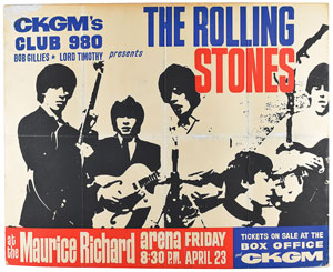 Lot #9074  Rolling Stones 1965 Montreal Concert Poster - Image 1