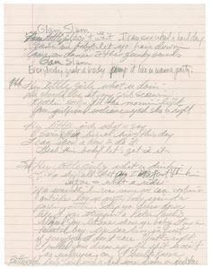 Lot #9287  Prince's Handwritten Lyrics for 'Gett Off' - Image 1