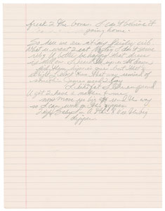 Lot #9287  Prince's Handwritten Lyrics for 'Gett Off' - Image 2