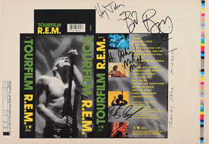Lot #9277  R.E.M. Signed Video Cover Proof - Image 1