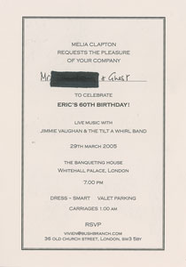 Lot #9200 Eric Clapton Birthday Invitation and Program - Image 2