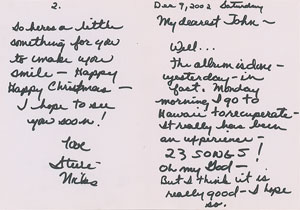 Lot #9208  Fleetwood Mac: Stevie Nicks Autograph Letter Signed - Image 1