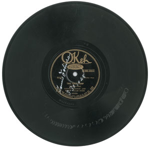 Lot #9129 Lonnie Johnson Signed 78 RPM Record