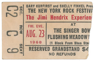 Lot #9069  New York Rock Festival 1968 Program and Ticket Stub: Jimi Henrix, Janis Joplin, and Jim Morrison - Image 1