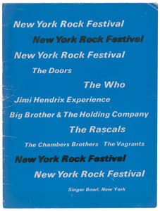 Lot #9069  New York Rock Festival 1968 Program and Ticket Stub: Jimi Henrix, Janis Joplin, and Jim Morrison - Image 2