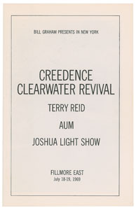 Lot #9157  Woodstock: Creedence Clearwater Revival Fillmore East Program - Image 3