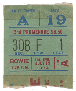 Lot #9193 David Bowie 1974 Madison Square Garden Program and Ticket Stub - Image 1