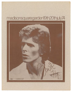 Lot #9193 David Bowie 1974 Madison Square Garden Program and Ticket Stub - Image 2