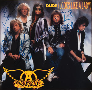 Lot #9187  Aerosmith Signed 45 RPM Record - Image 1