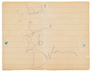 Lot #9066 Bob Dylan Signature - Image 1