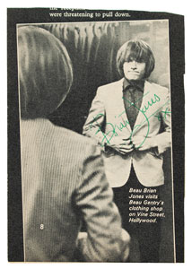 Lot #9078 Brian Jones Signed Magazine Photograph