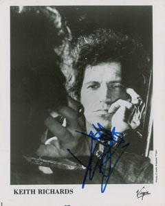 Lot #9395 Keith Richards Signed Photograph
