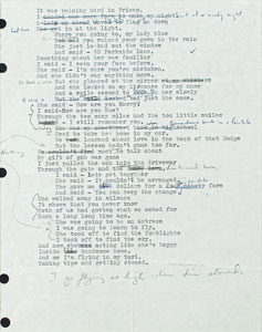 Lot #9199 Harry Chapin Annotated Draft of Lyrics for 'Taxi' - Image 1